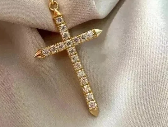 Authentic Unlock Eternal Devotion with this Radiant 14k Yellow Gold Plated Cross Pendant