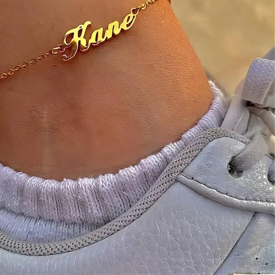 Authentic Whispered Name Anklet A Personalized Gold Talisman