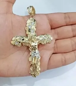 Authentic The Radiant Cross of Divine Light Moissanite Pendant in 14K Gold Finish
