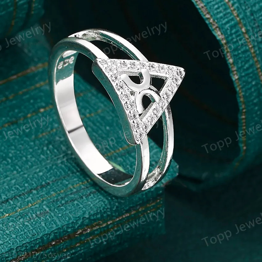 Authentic Triangle Of Radiance A Sterling Silver Ring With Cubic Zirconia Brilliance