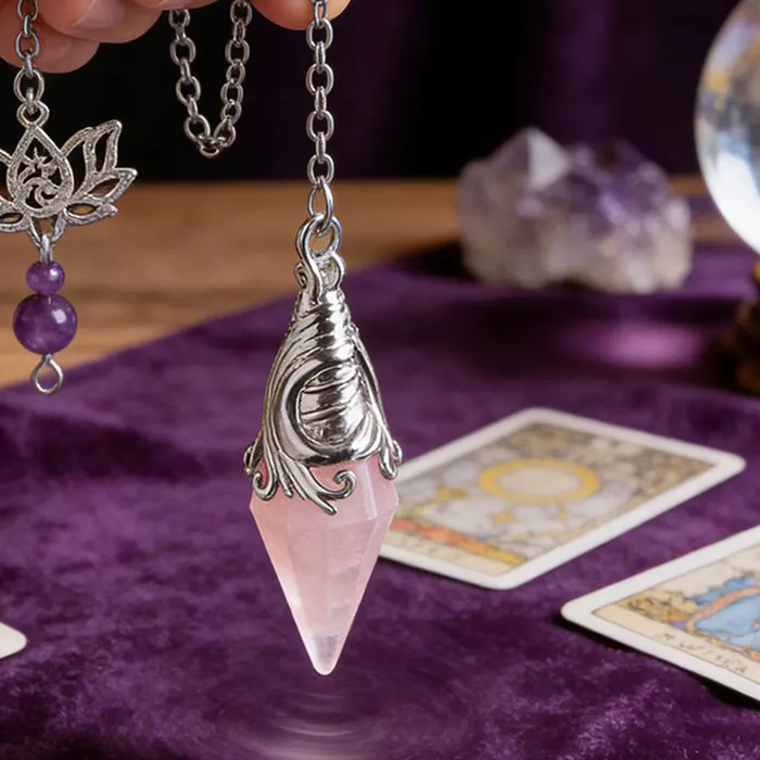 Authentic Whispers Of Rose Quartz Pendulum Of Divine Guidance