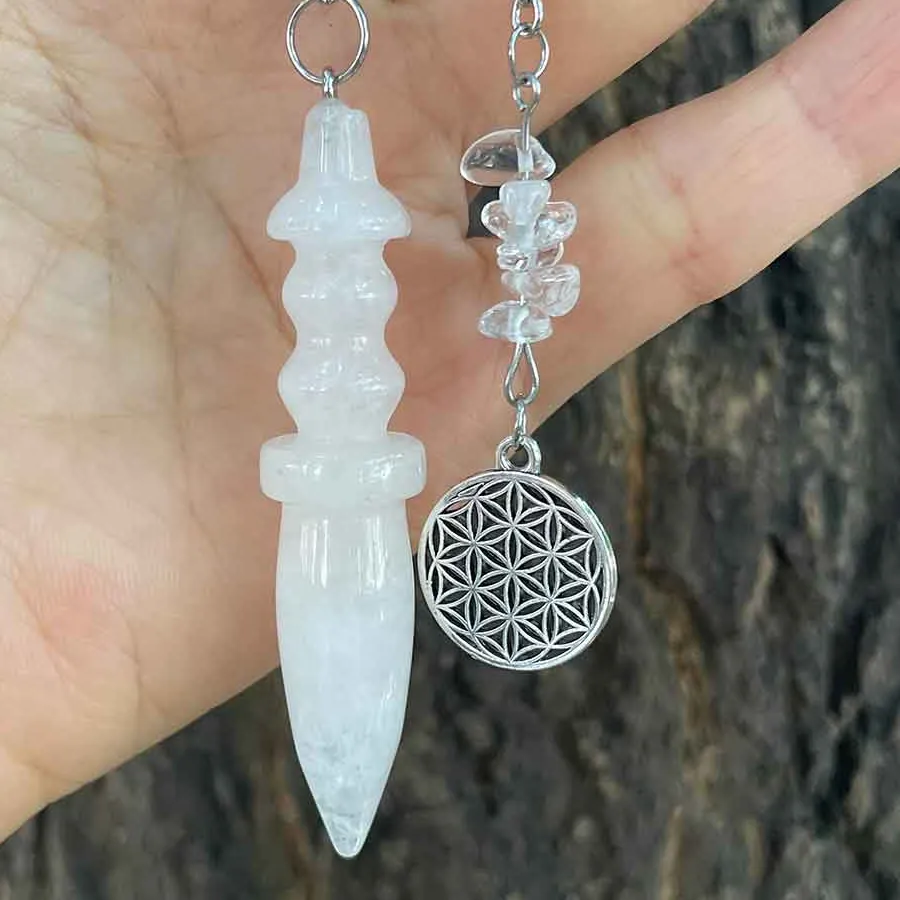 The Eye Of Thoth Clear Quartz Flower Of Life Dowsing Talisman