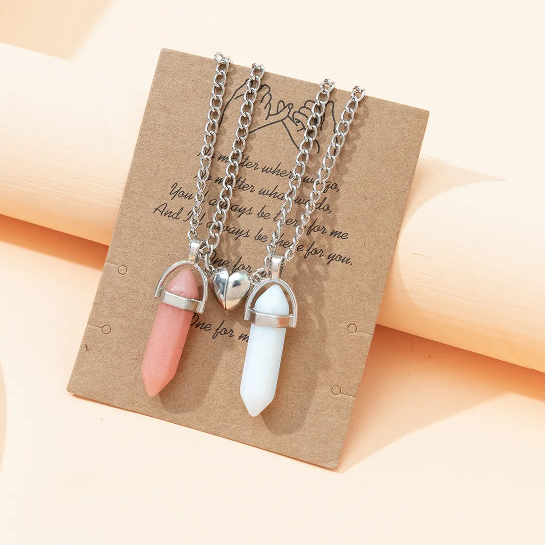 Authentic Hexagon Pendant Necklace Couple Magnetic Necklace Natural Stone Crystal Quartz Pendant Necklace Jewelry