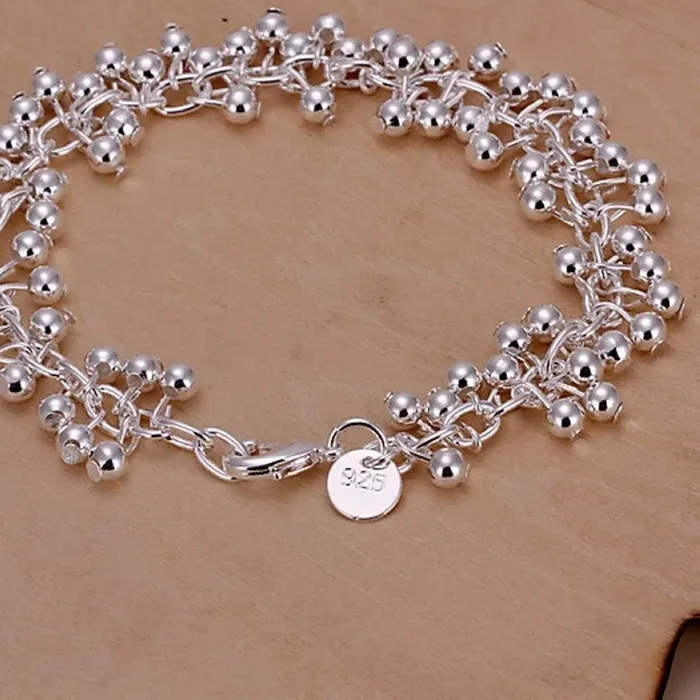 Authentic 925 Silver Bracelets Charms Bead Chain Nice Grapes Bracelet Jewelry Free Shipping
