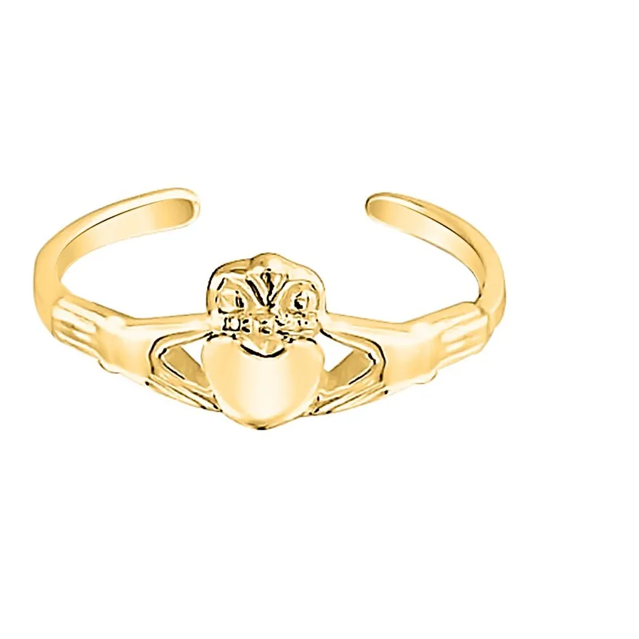 Authentic Heart of the Emerald Isle: 14K Gold Plated Celtic Claddagh Ring