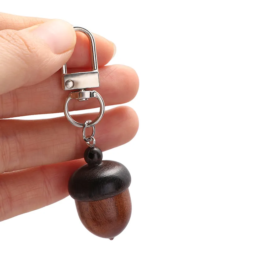 Authentic Simulation Acorn Keychain Small Item Storage Lightweight Bag Pendant O- Shaped Buckle Round Keychain Giving