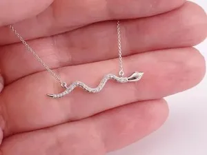 Authentic The Celestial Serpent: Radiant Moissanite Wisdom Pendant