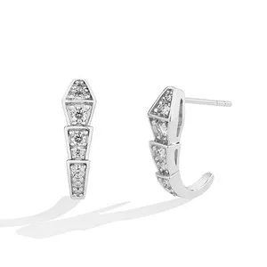 Authentic Serpent Spine Moissanite Studs in Sterling Silver