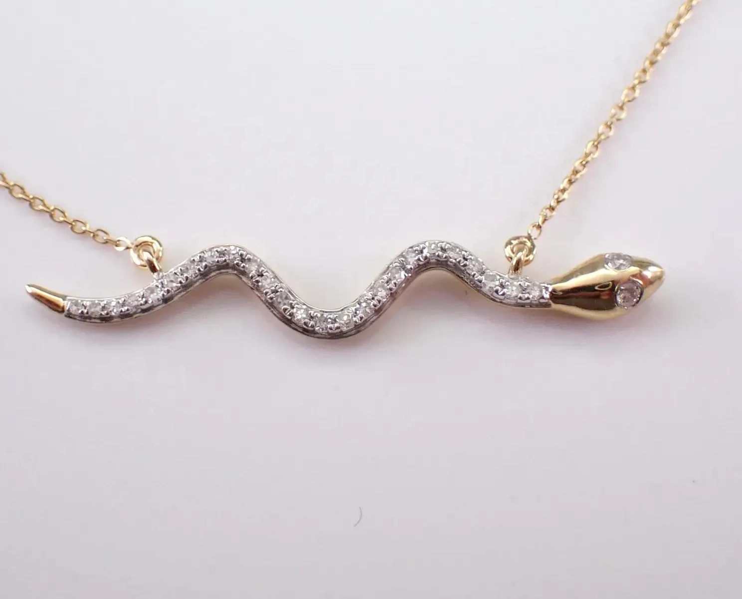 Authentic The Serpent's Gaze: Moissanite Wisdom Pendant in Radiant Gold