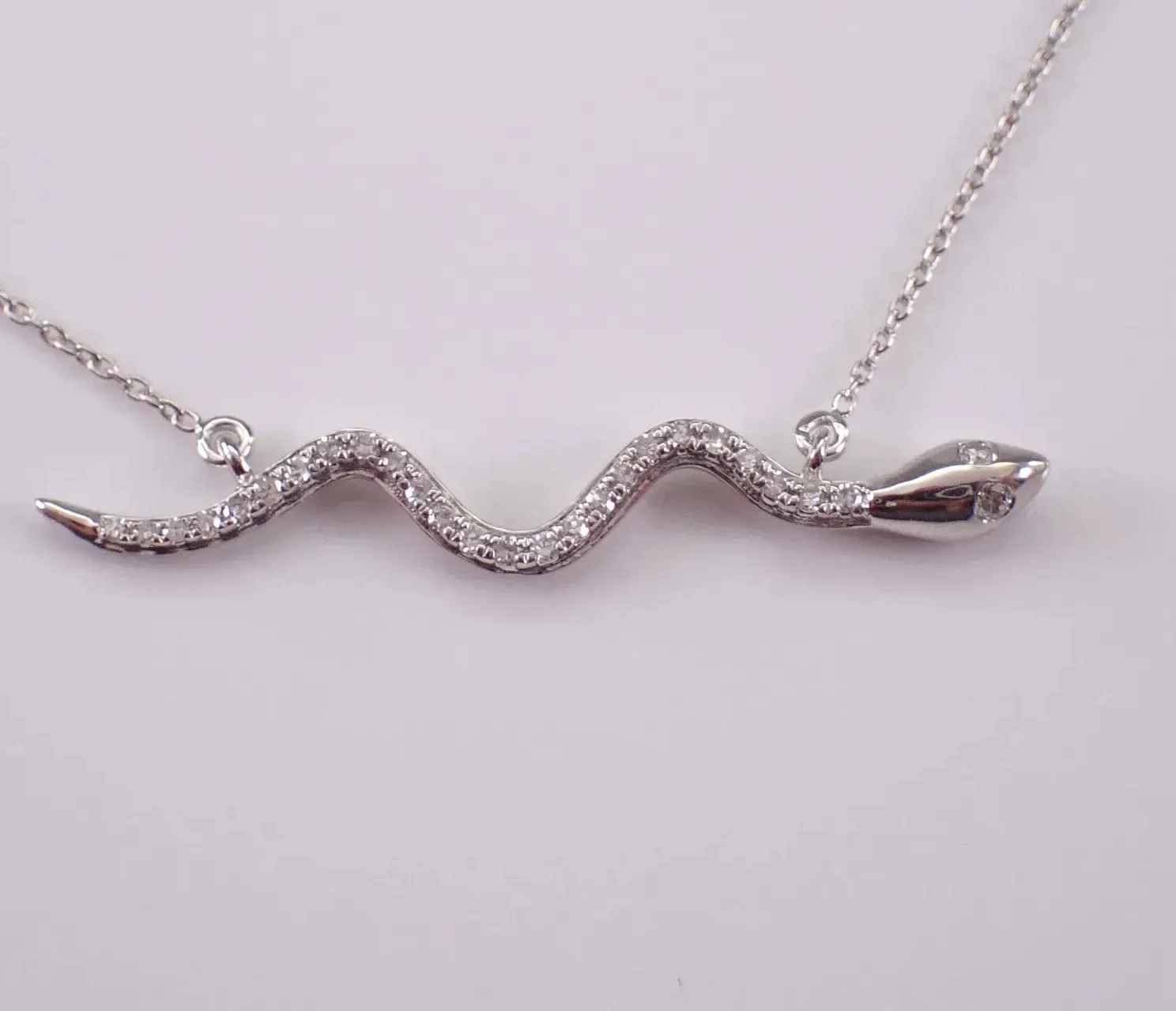 Authentic The Serpent of Eternal Radiance: Moissanite Bar Pendant