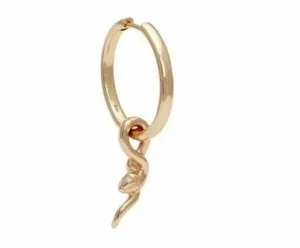 Authentic 0.09ct Lab-Created Moissanite Coiled Serpent Hoop Earrings Yellow Gold Plated