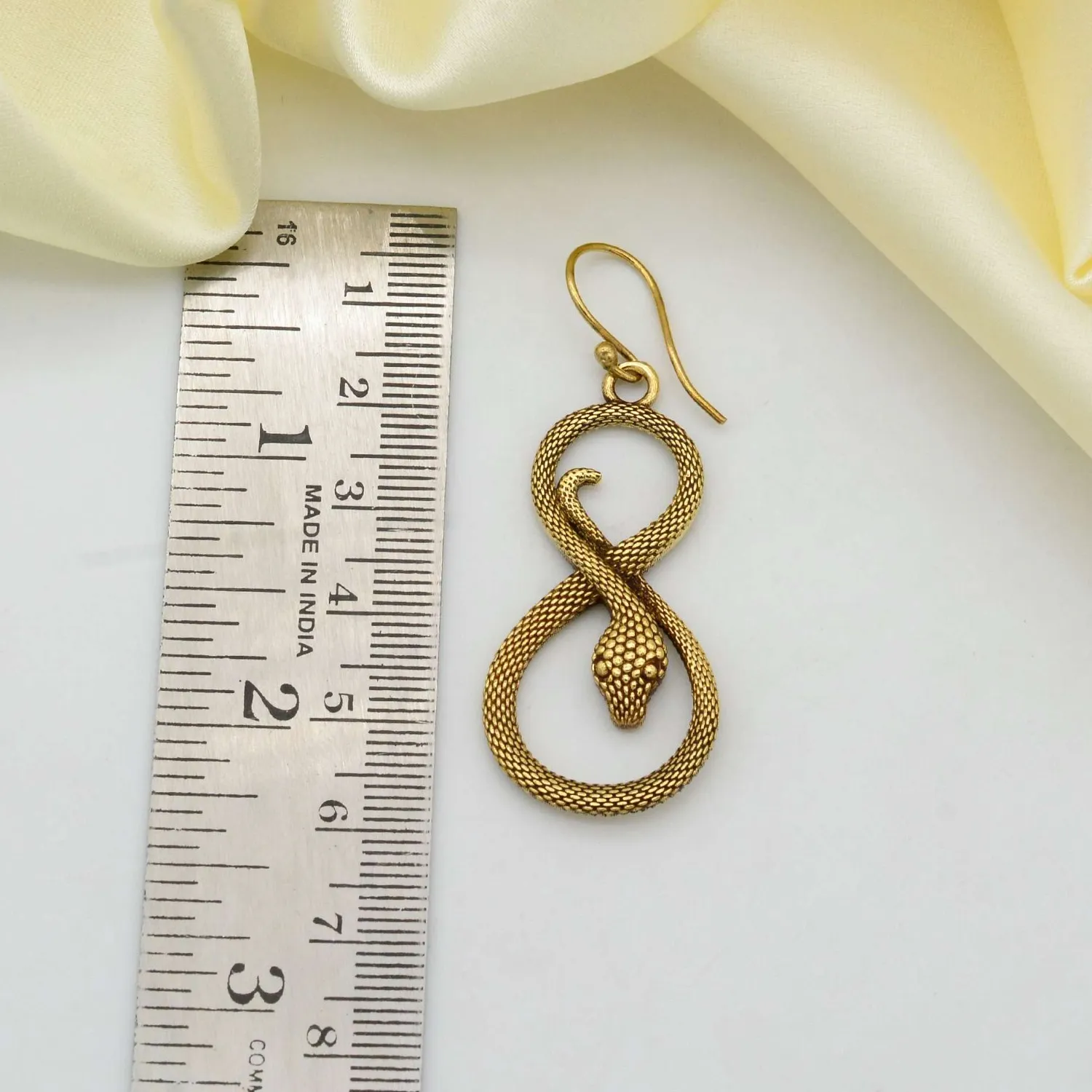 Authentic Entwined Serenity: Snake Dangle Hoop Earrings