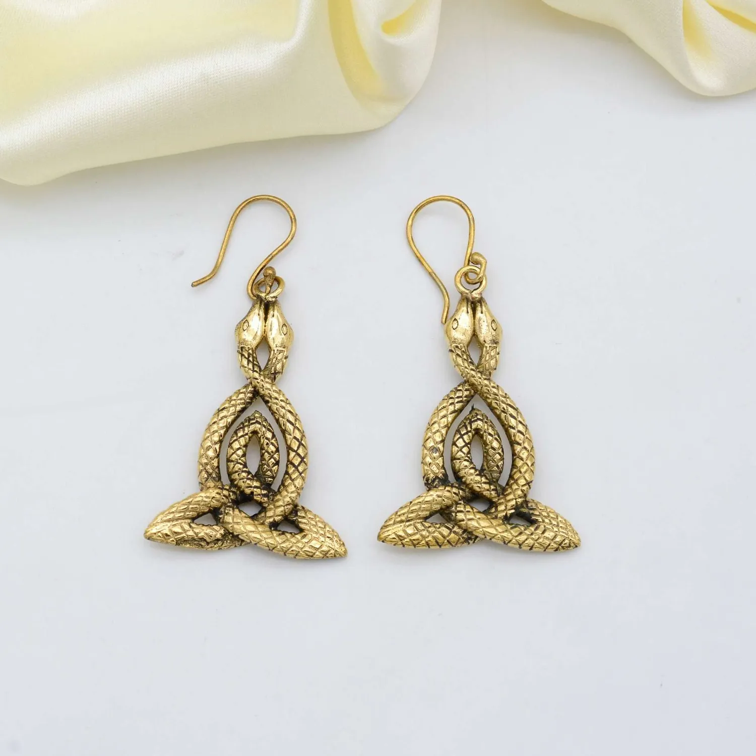 Authentic Serpentine Gaze Gold-Plated Talismanic Earrings