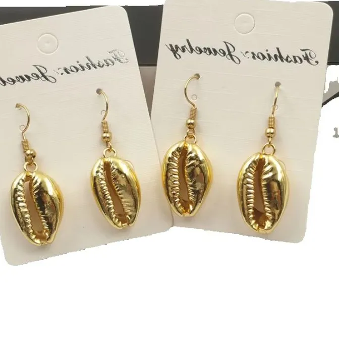 Authentic Tides Of Creation Cowrie Shell 18K Gold Plated Talisman Earrings