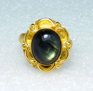 Authentic Labradorite Ring of Celestial Protection: Size 4.75, Gold Plated, Handcrafted