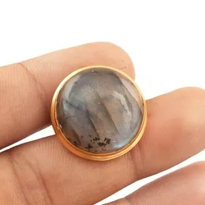 Authentic Amulet of Celestial Protection: Blue Fire Labradorite & Gold Plated Ring
