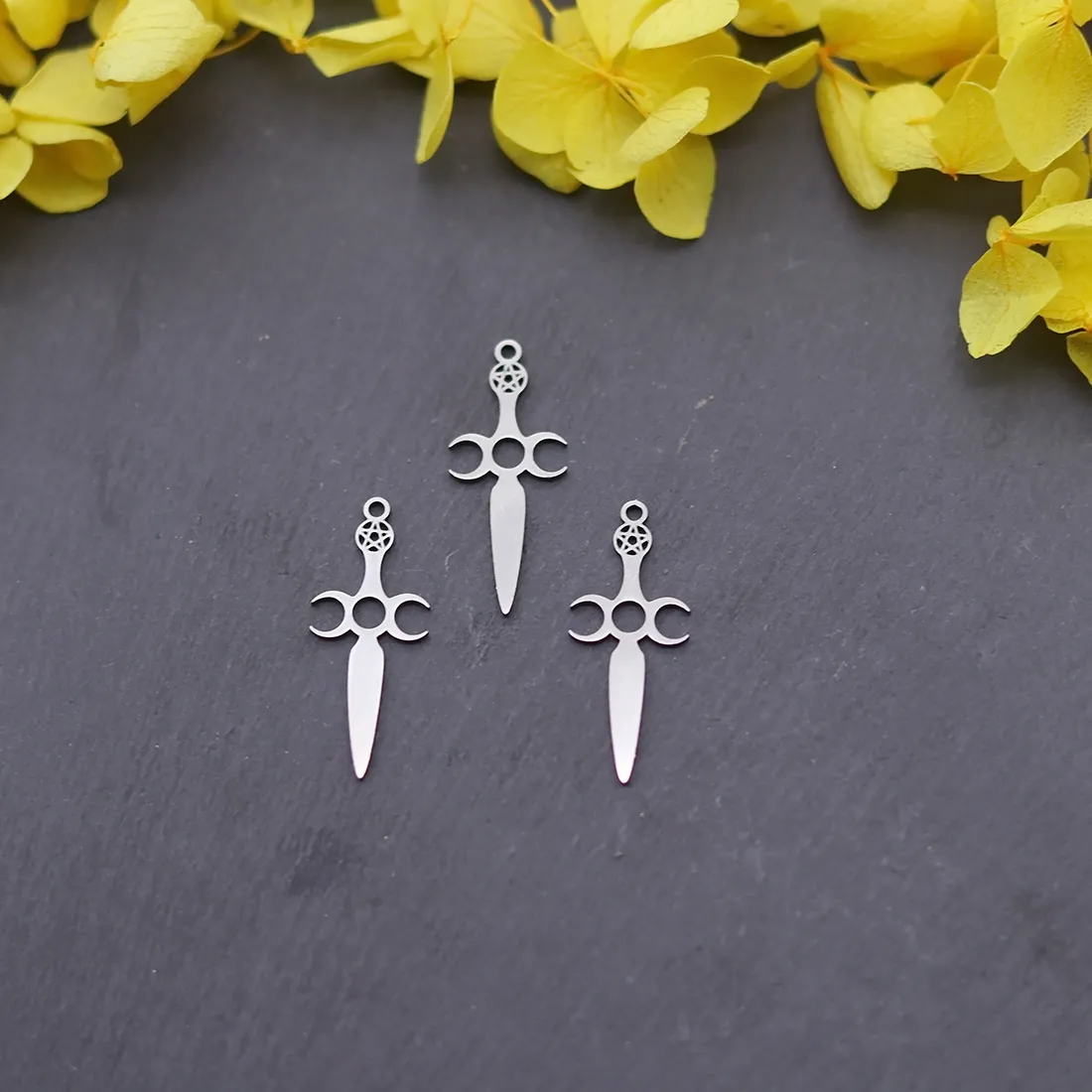 Authentic Blade Of The Triple Moon Artisan Gold- Plated Talismans