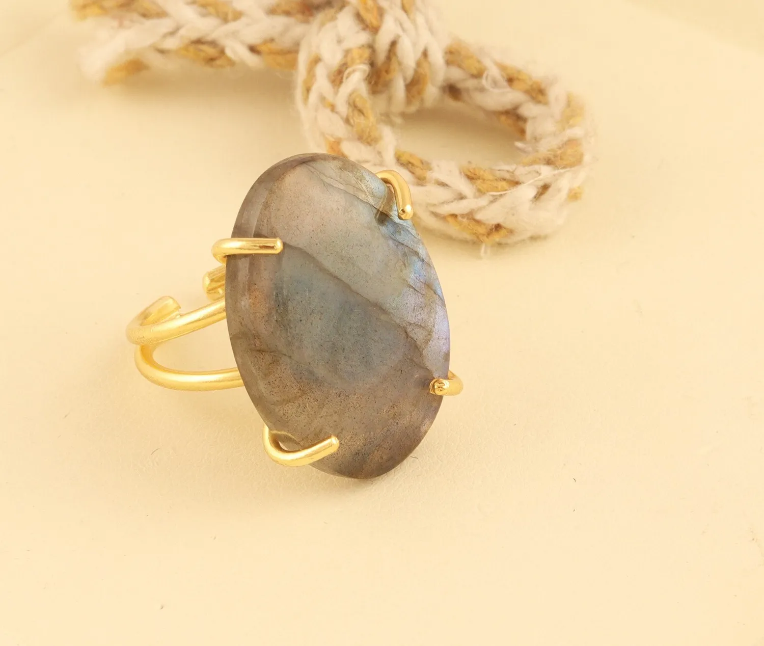 Authentic The Aurora Veil: Double-Layer Labradorite and Gold Talisman