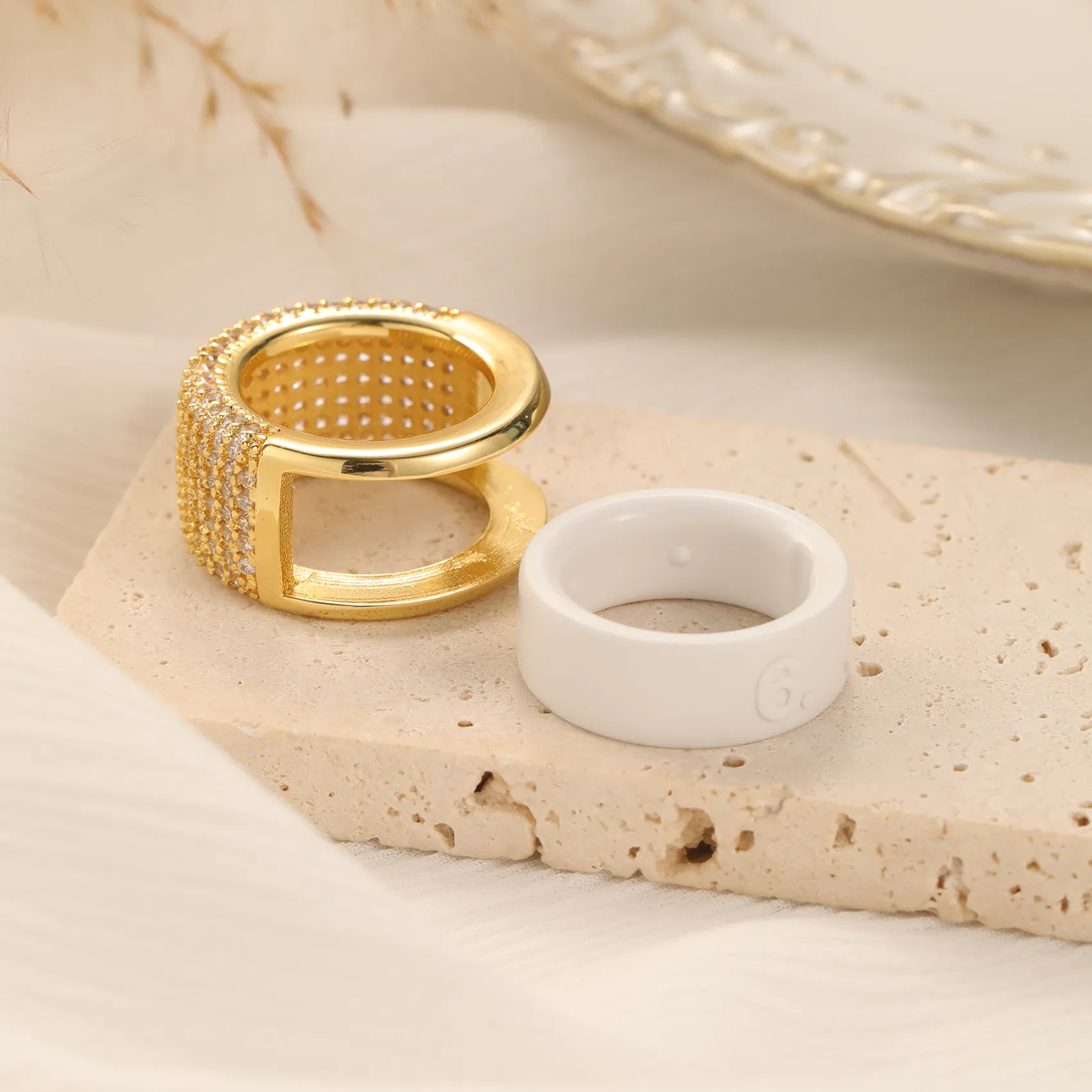 Radiant Zircon Celestial Band 18K Gold Aura Ring Cover
