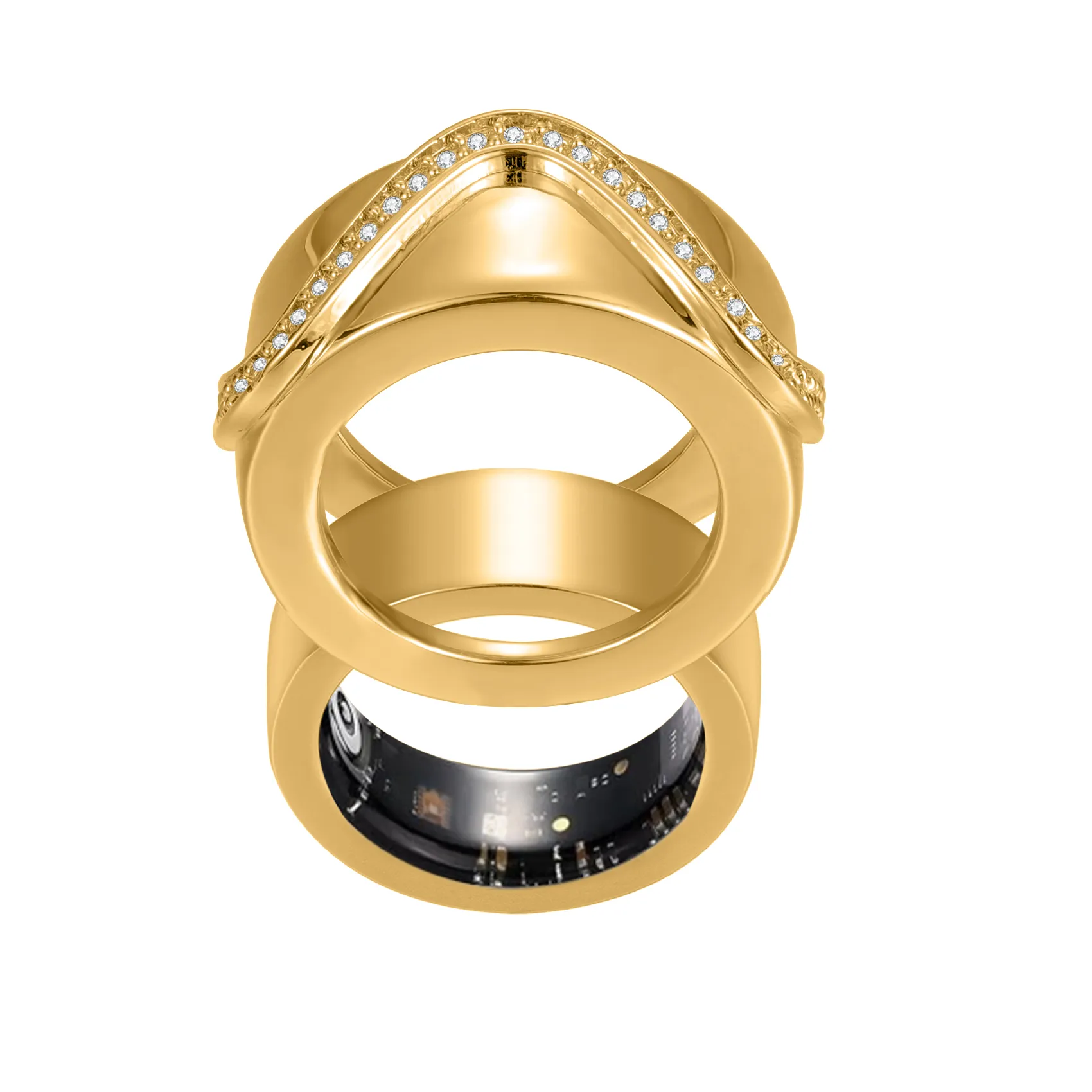 Authentic Custom Oura Ring Cover Gen 4 5 Minimalist Wave Zircon Smart Ring Protector Personalized Jewelry Accessory