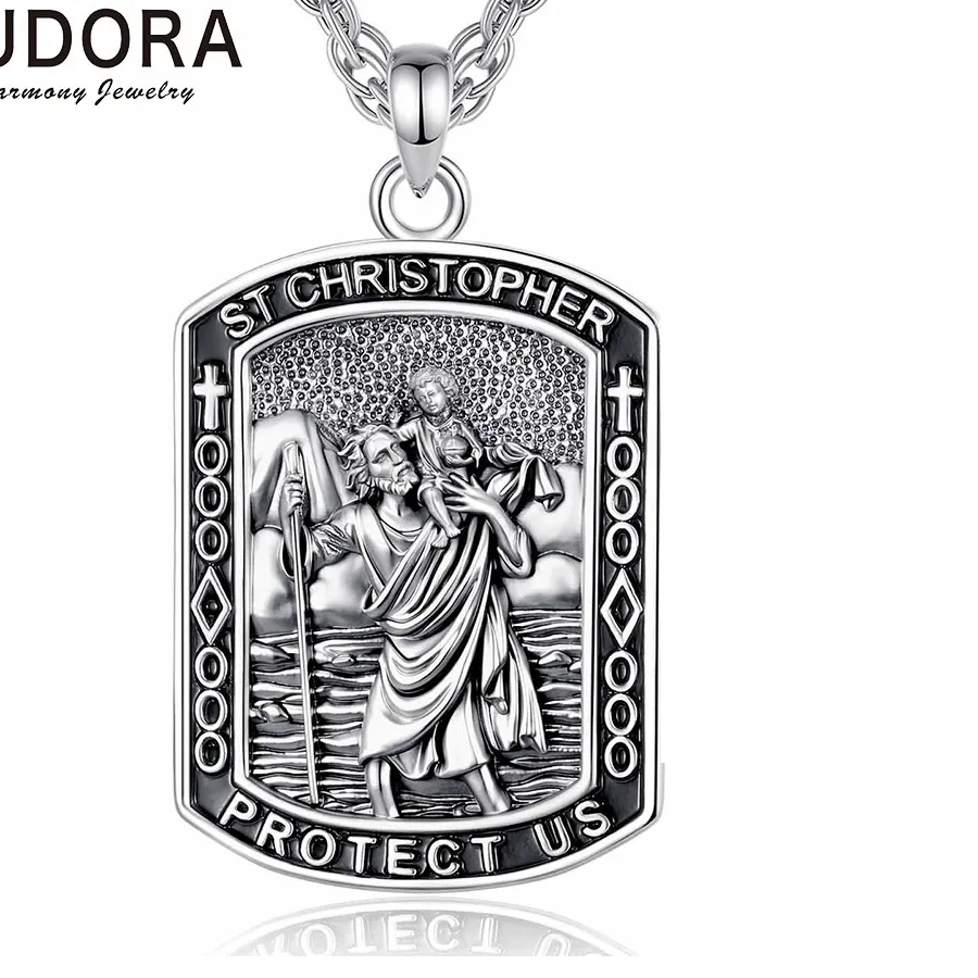 Authentic Patron Of Wayfarers Talisman Gold- Plated Saint Christopher Pendant