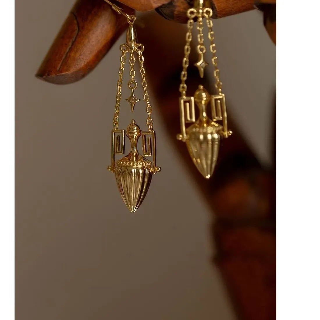 Authentic Celestial Eye Of Horus Tassel Earrings- Sacred Egyptian Geometry Gold Plated Protection Talisman For The Spiritual Seeker