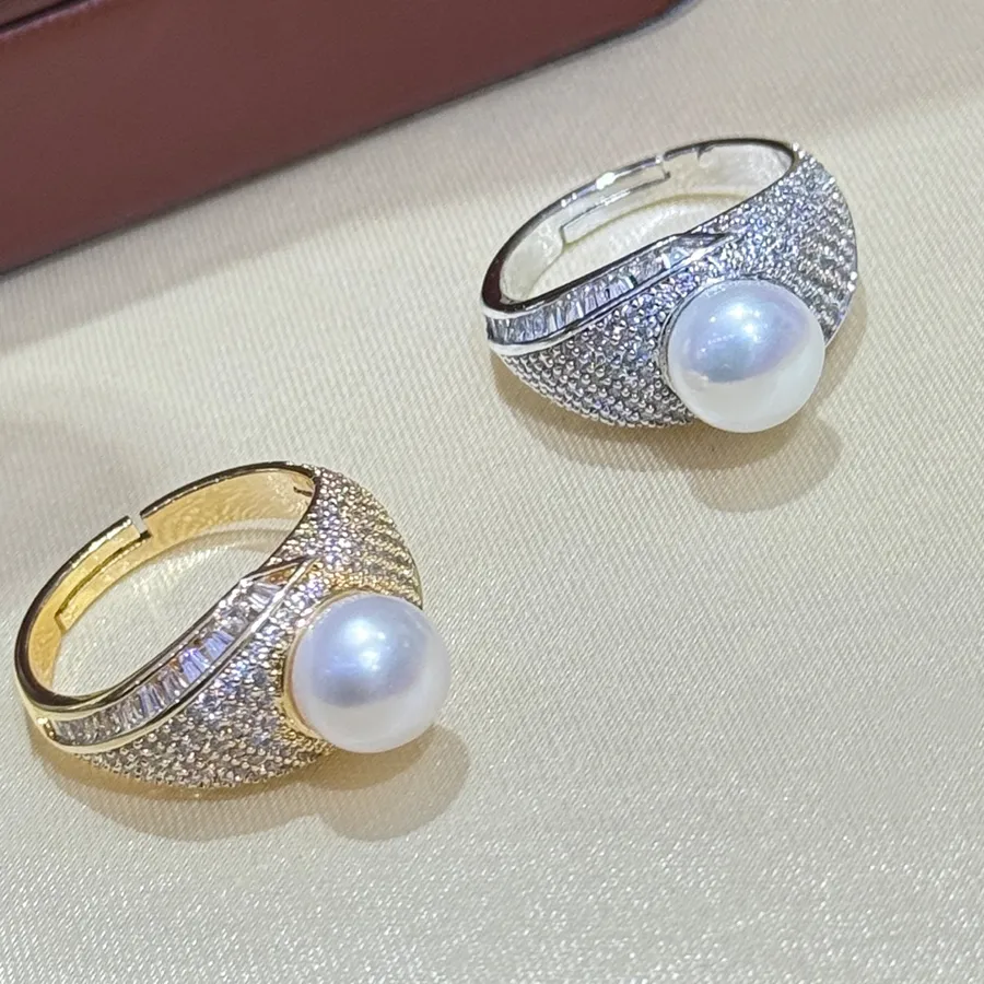 Authentic Celestial Star And Pearl Resonance Ring In Radiant 14K Gold Fill