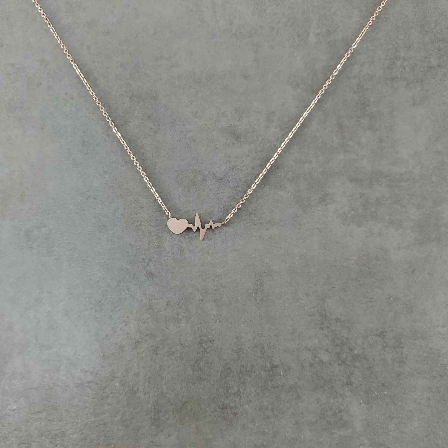 Authentic The Rhythm of Life: Rose Gold EKG Pulse Talisman