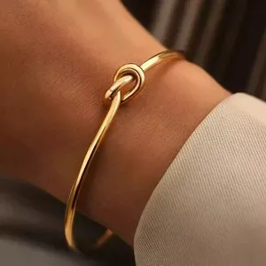 Authentic Twisted Texture Open Cuff Women's Bangle Bracelet 14k Yellow Gold Plated 7"