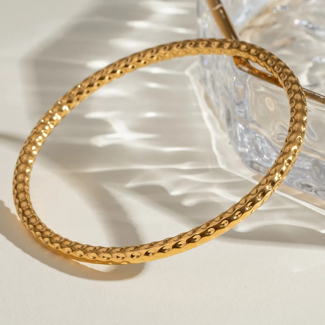 Authentic The Gilded Horizon: 18K Gold Plated Textured Cuff