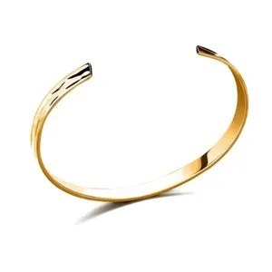 Authentic 6mm 2 Colors Men 18K Gold Plated Texture Cuff Bracelet Opening Bangle