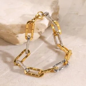Authentic Sacred Link: The Enchanted Gold-Plated Texture Chain Bracelet