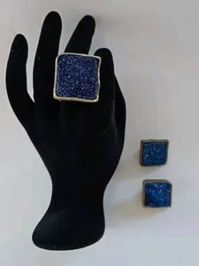 Authentic The Celestial Radiance Druzy Earring and Ring Ensemble