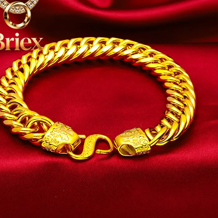 Authentic Shield of Light: 24K Gold Tank Men's Bracelet