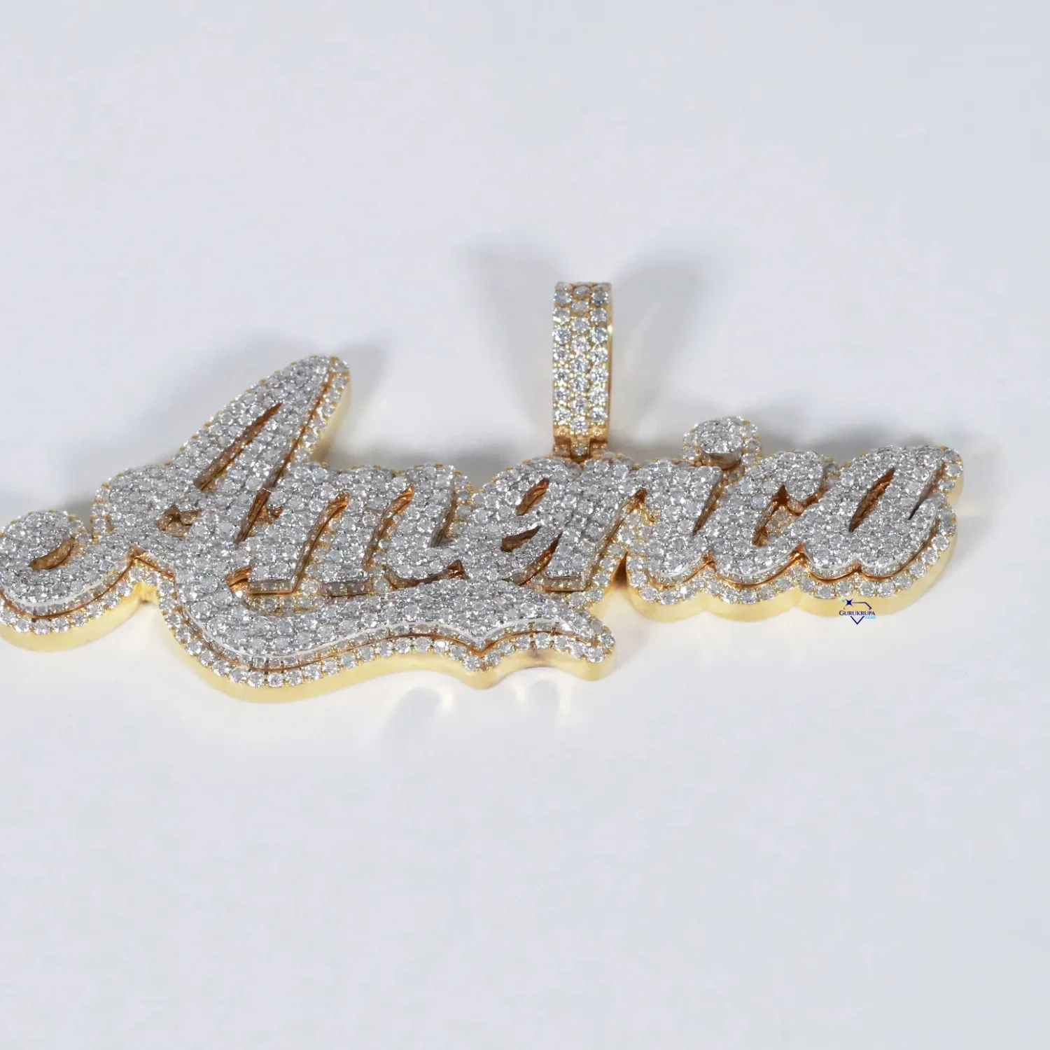 Authentic Celestial Echo: 5.30ct Moissanite Letter Pendant in Twin‑Gold Radiance
