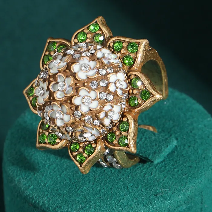 Authentic Aetherial Lilac Bloom Enchanted Gold- Plated Ring Of Serenity