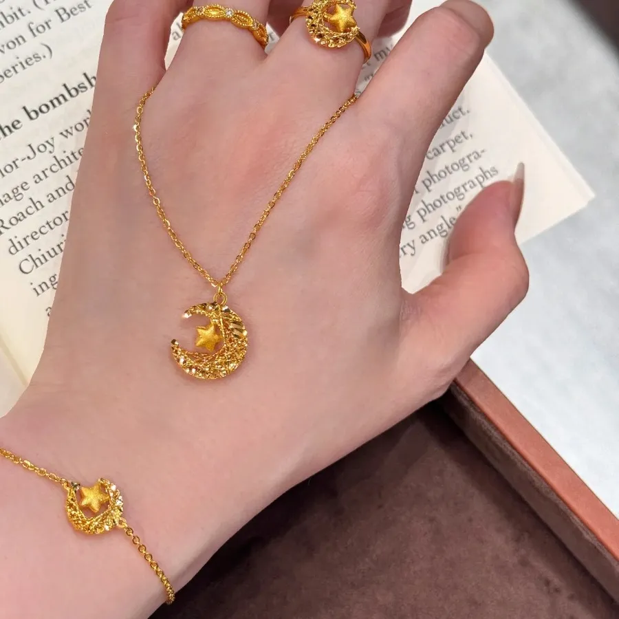 Authentic Lunar Weaver's Embrace Gilded Star & Moon Dream Pendant