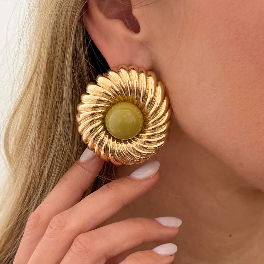 Authentic The Infinite Gyre Gold- Plated Spiral Talisman Earrings