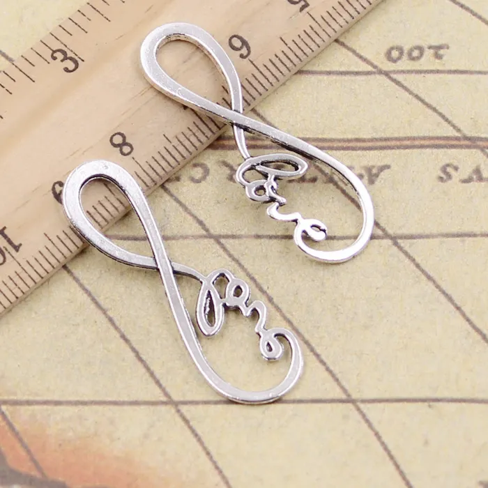 Authentic 10Pcs Charms Infinity Link Love Connector 39X15Mm Tibetan Silver Color Pendants Diy Antique Finding Making Handmade Jewelry