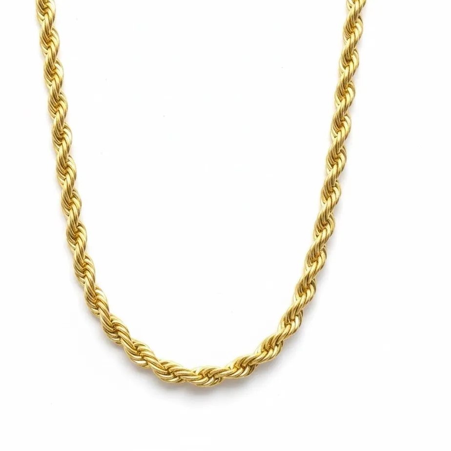 Authentic Gold Chain 14k Gold Plated Rope Chain 20in 4mm