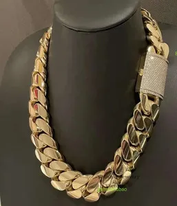 Authentic Heavy Big 28mm 24 1kilo Gram 14k Gold Plated Cuban Link Chain Necklace Jewelry