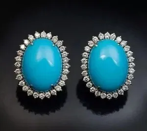 Authentic Celestial Azure: The Turquoise and Diamond Oracle Studs
