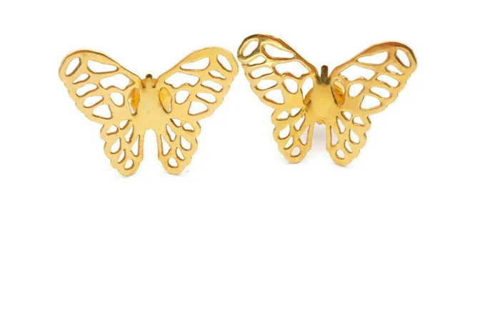 Authentic Lumina's Enchanted Butterfly Amulet Studs - Gold-Plated Sacred Silver Talismans