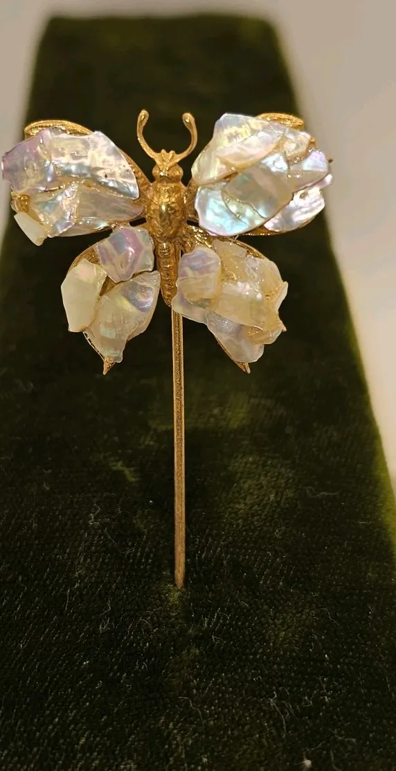 Authentic The Gilded Metamorphosis: Antique Art Nouveau Butterfly Stickpin