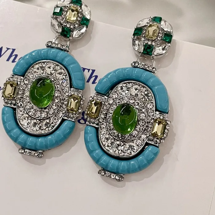 Authentic Celestial Waters Turquoise And Emerald Drop Earrings Of Victorian Mystique
