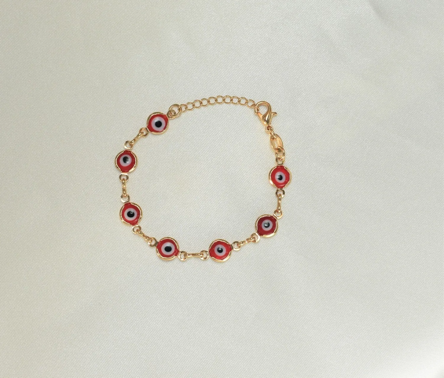 Authentic Evil Eye Bracelets, 14K Gold Plated Protection Bracelet, Blue, Red, Multi -Baby