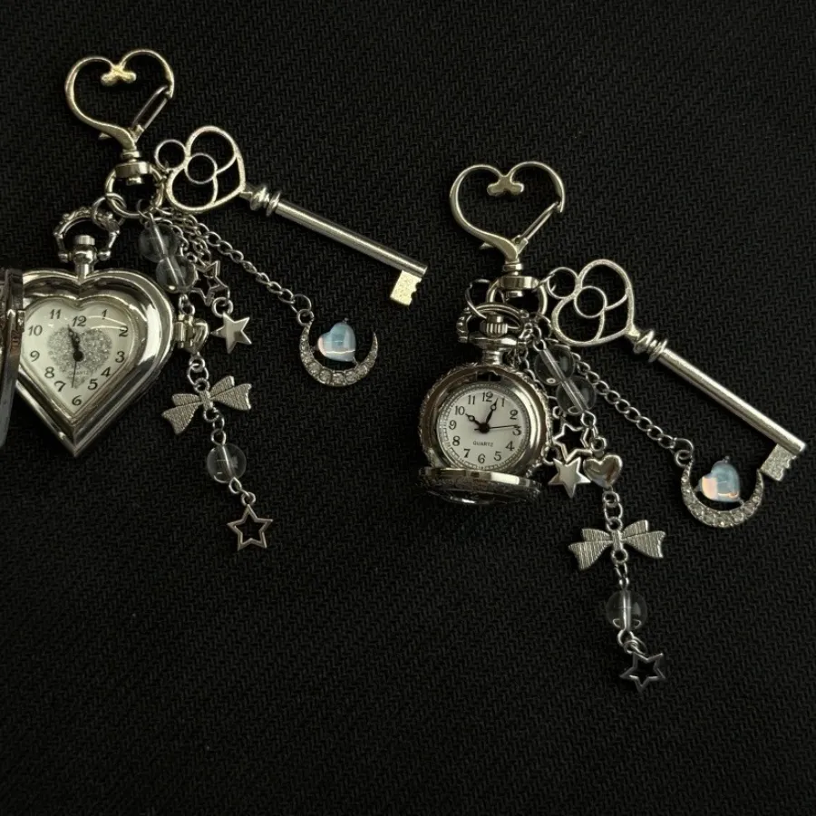 Authentic Original Hollow Heart Pocket Watch Chain Keychain Design Steampunk Clock Necklace Pendant Jewelry Watch