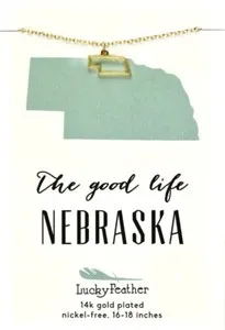 Authentic The Golden Prairie Talisman: Nebraska Lucky Feather State Necklace