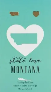 Authentic The Golden Horizon Heart: Montana State Love & Feather Talisman Earrings