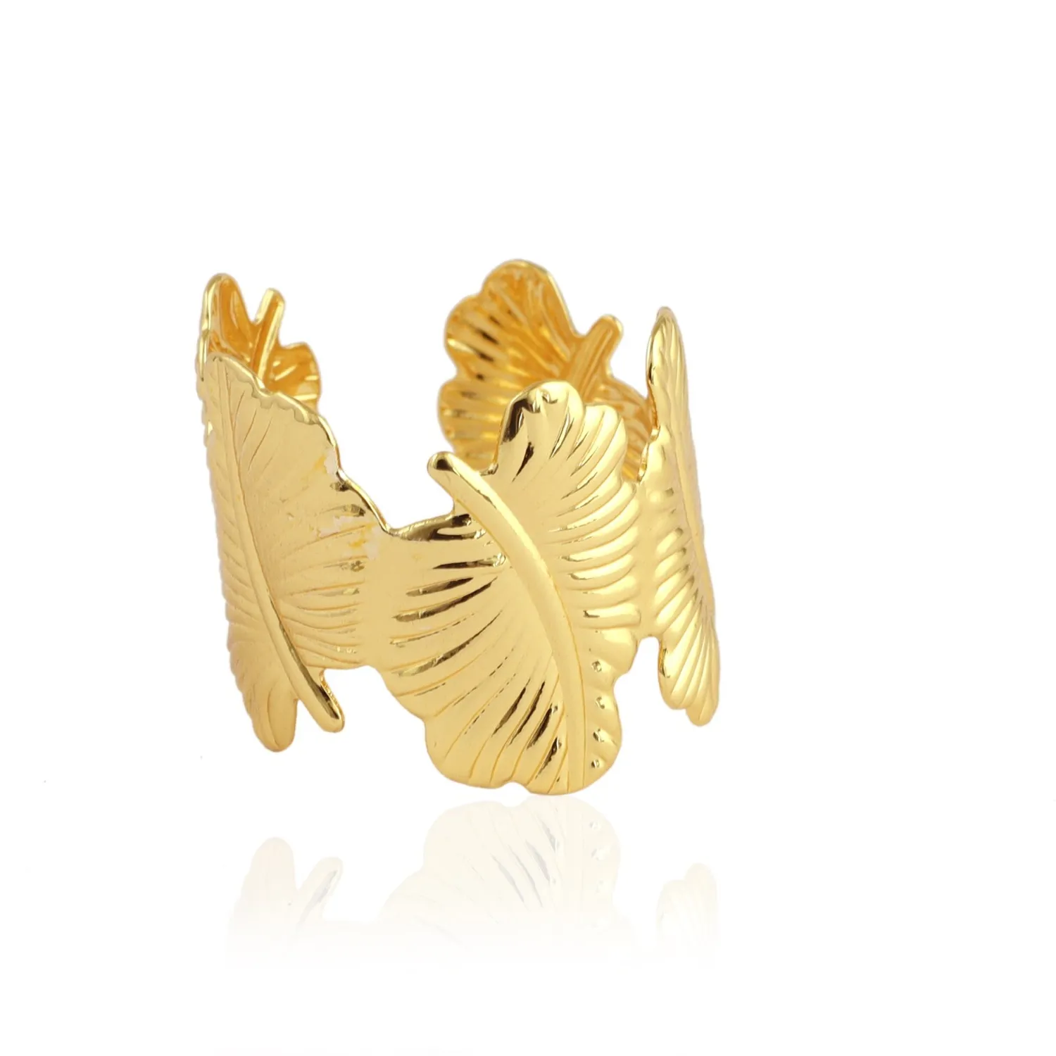 Authentic Whispering Wings of Protection: A Gold-Plated Feather Ring for the Soul
